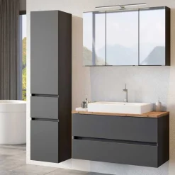 Wohnen Moderne Badeinrichtung in Dunkel - Noricas I (dreiteilig)