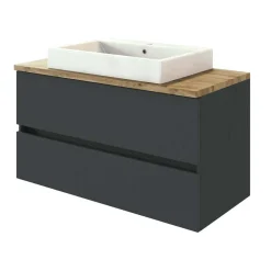 Wohnen Moderne Badeinrichtung in Dunkel - Noricas I (dreiteilig)