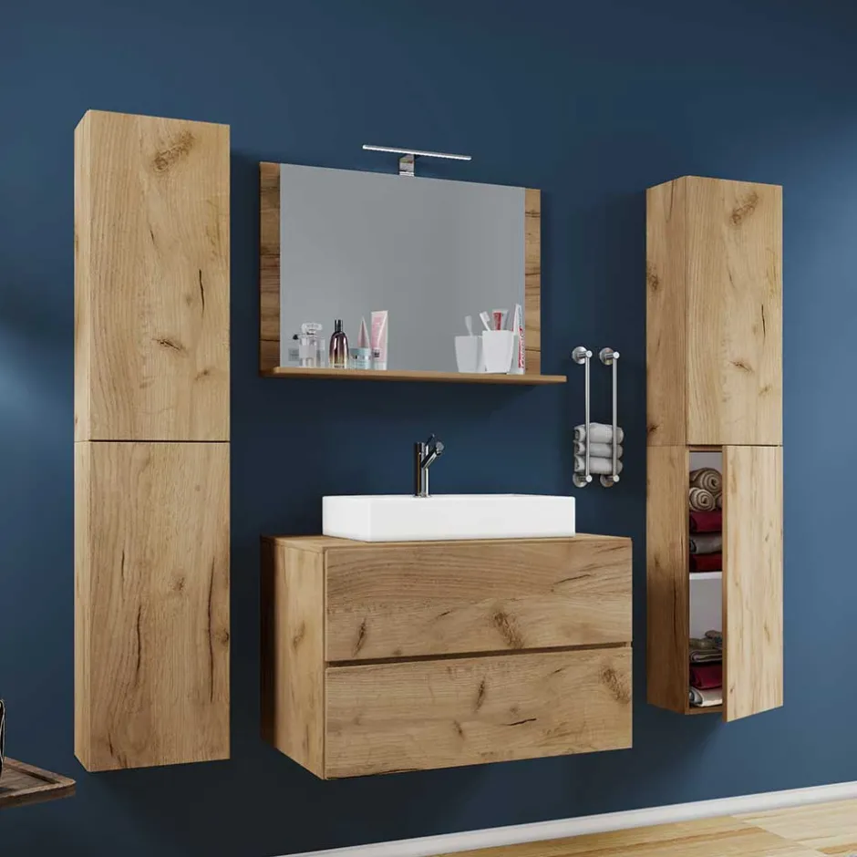 Wohnen Moderne Badmöbel im Holzlook - Toulon (vierteilig)