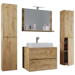 Wohnen Moderne Badmöbel im Holzlook - Toulon (vierteilig)