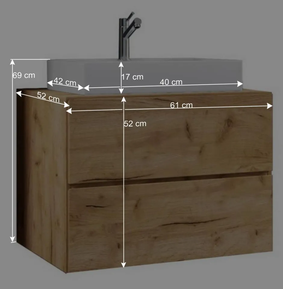 Wohnen Moderne Badmöbel im Holzlook - Toulon (vierteilig)