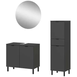 Moderne Badmöbel Kombi in Grau - Quado (dreiteilig)^Wohnen New