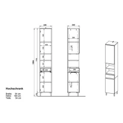 Moderne Badmöbel zweifarbig - Aspariavo (dreiteilig)^Wohnen Online