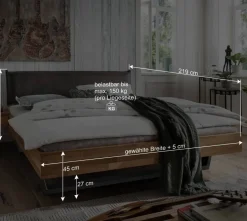 Wohnen Moderne Bettanlage aus Wildeiche - Esvilda (dreiteilig)