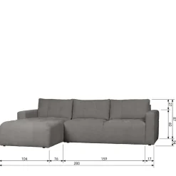 Wohnen Moderne Couchecke in Grau Stoffbezug - Janilea