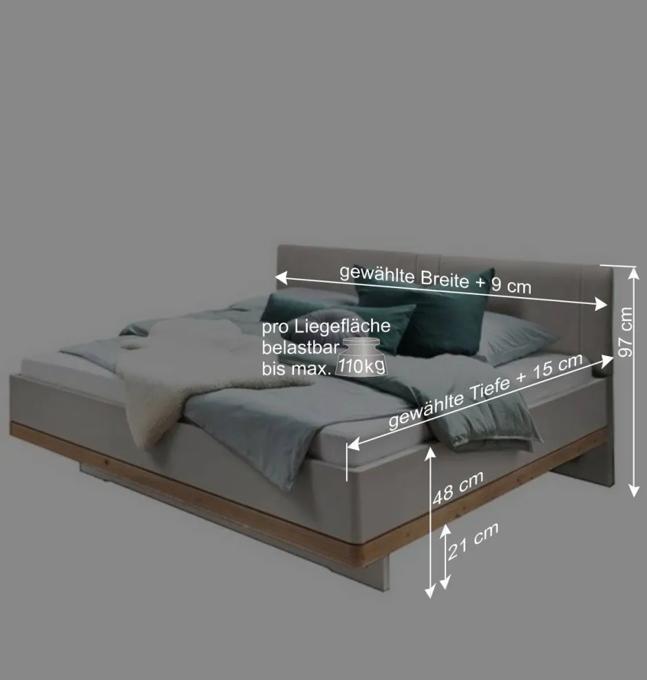 Wohnen Moderne Design Bettanlage mit Kunstleder - Crascanu (dreiteilig)