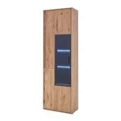 Wohnen Moderne Echtholz Vitrine aus Eiche Massivholz - Assela