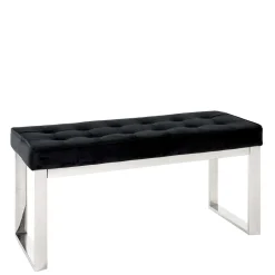 Moderne Edelstahl Bank mit Samt Polsterung - Mariah^Wohnen Outlet