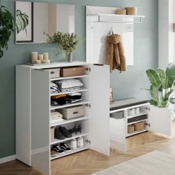 Wohnen Moderne Flurkombination in Weiß - Kofi (vierteilig)