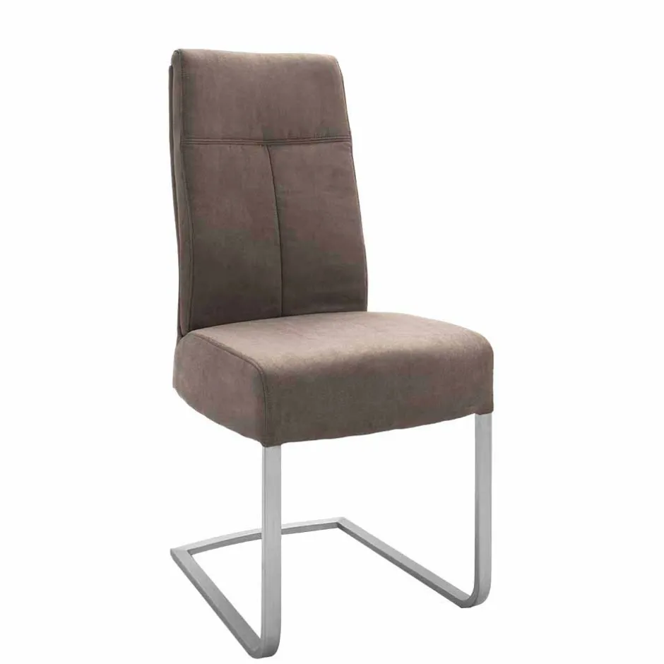 Moderne Freischwingerstühle Yidana in Beige Microfaser (2er Set)^Wohnen