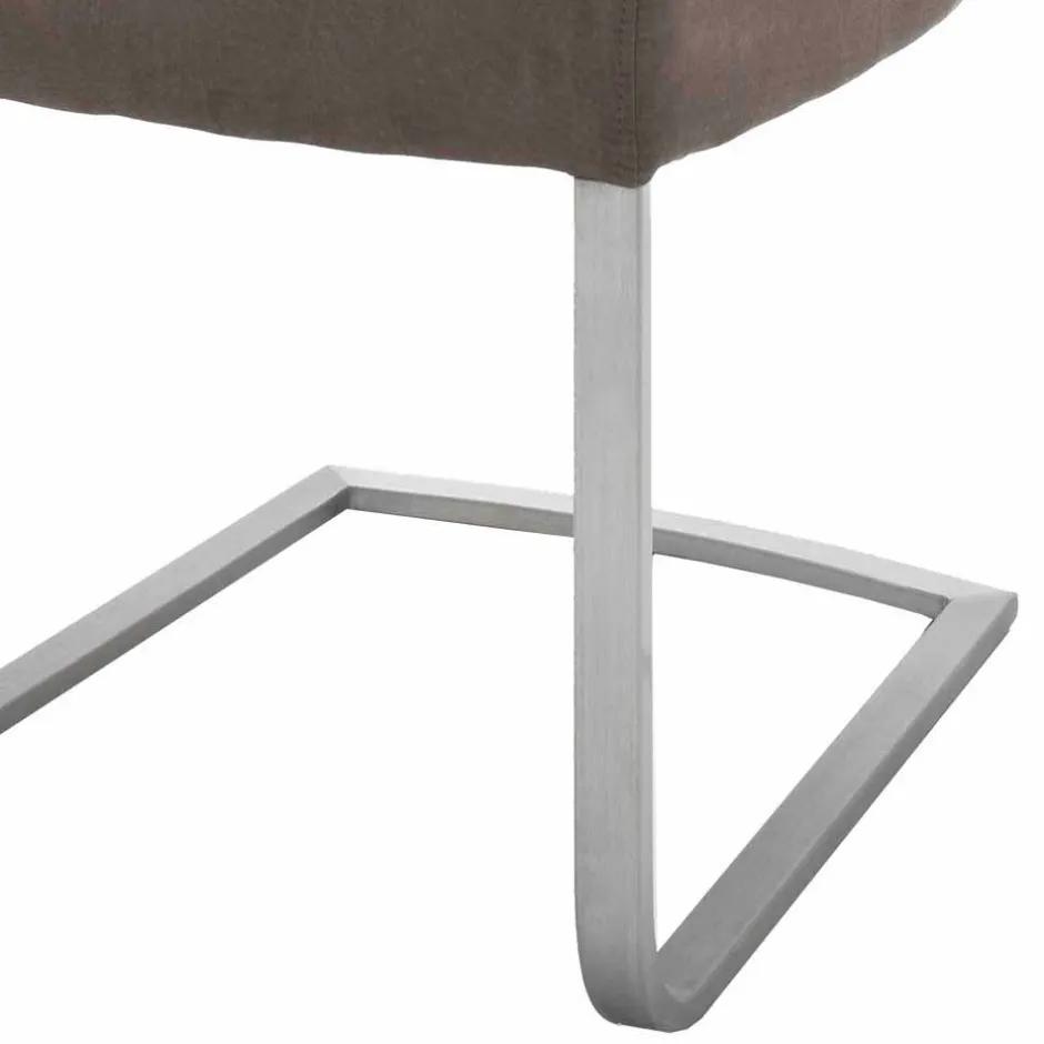 Moderne Freischwingerstühle Yidana in Beige Microfaser (2er Set)^Wohnen