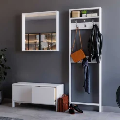 Moderne Garderobenmöbel aus Holz in Weiß - Oranias (dreiteilig)^Wohnen Clearance