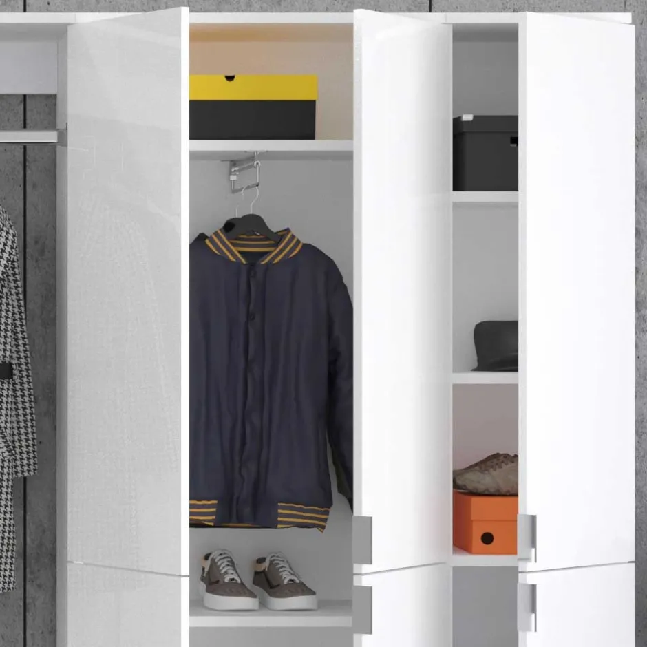 Wohnen Moderne Garderobenmöbel Schrankwand - Ejulia (vierteilig)