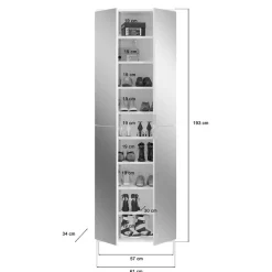 Wohnen Moderne Garderobenmöbel Schrankwand - Ejulia (vierteilig)