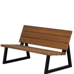 Wohnen Moderne Gartenbank aus Abachi Holz - Liz