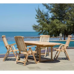 Wohnen Moderne Gartensitzgruppe aus Teak Massivholz - Klahuma (fünfteilig)