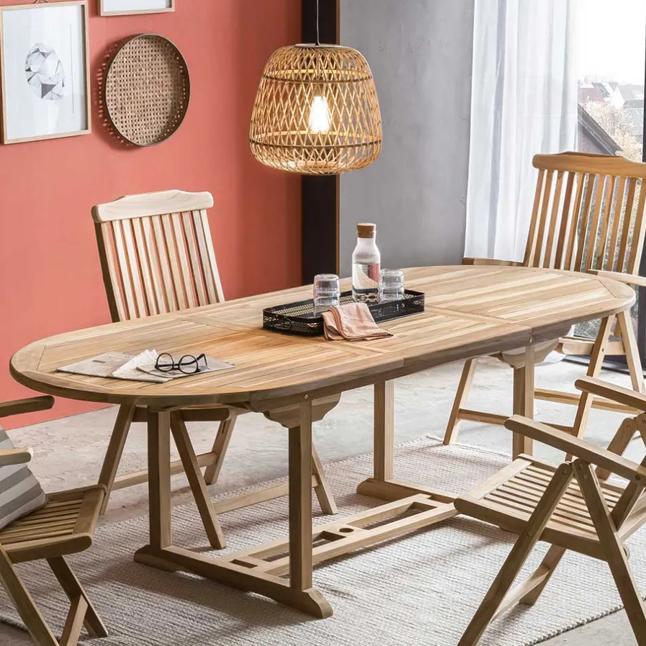 Wohnen Moderne Gartensitzgruppe aus Teak Massivholz - Klahuma (fünfteilig)