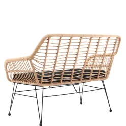 Moderne Geflechtbank aus Kunstrattan & Metall - Prismo^Wohnen Online