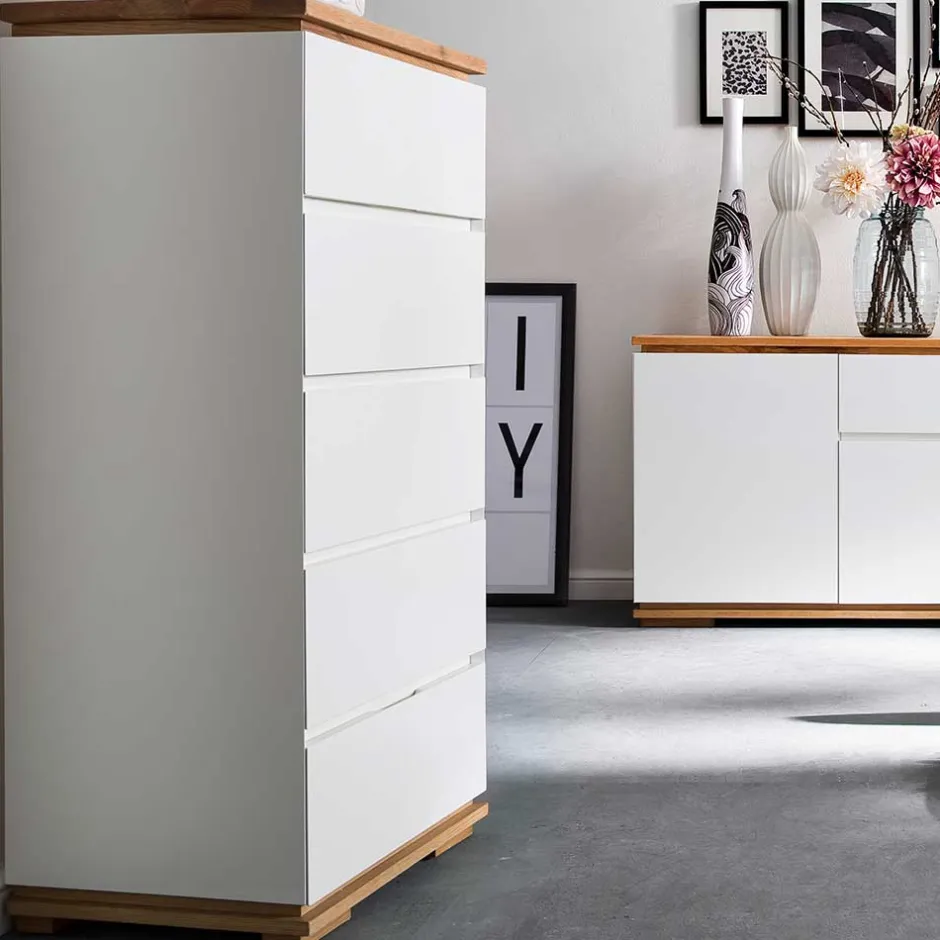 Moderne Hochkommode in Weiß - Vangels^Wohnen Outlet