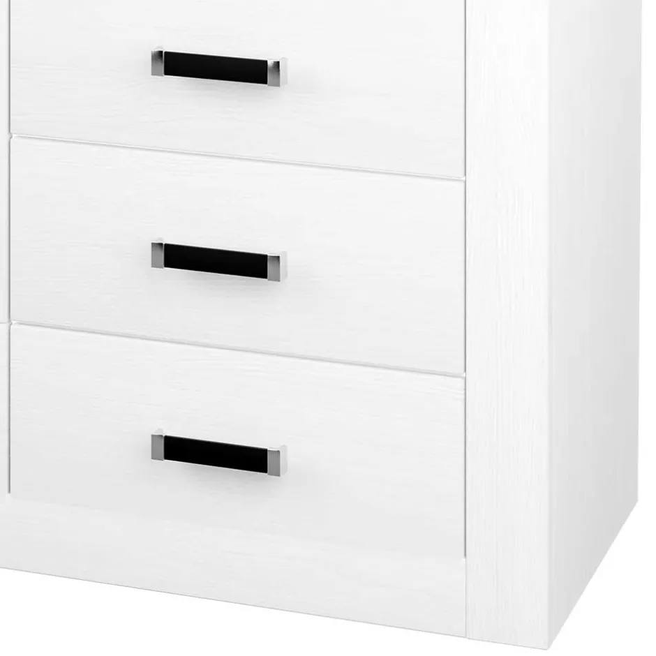 Wohnen Moderne Kombi Kommode in Weiß Pinie - Imtreba