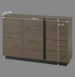 Wohnen Moderne Kombi-Kommode 138 cm breit - Lairian