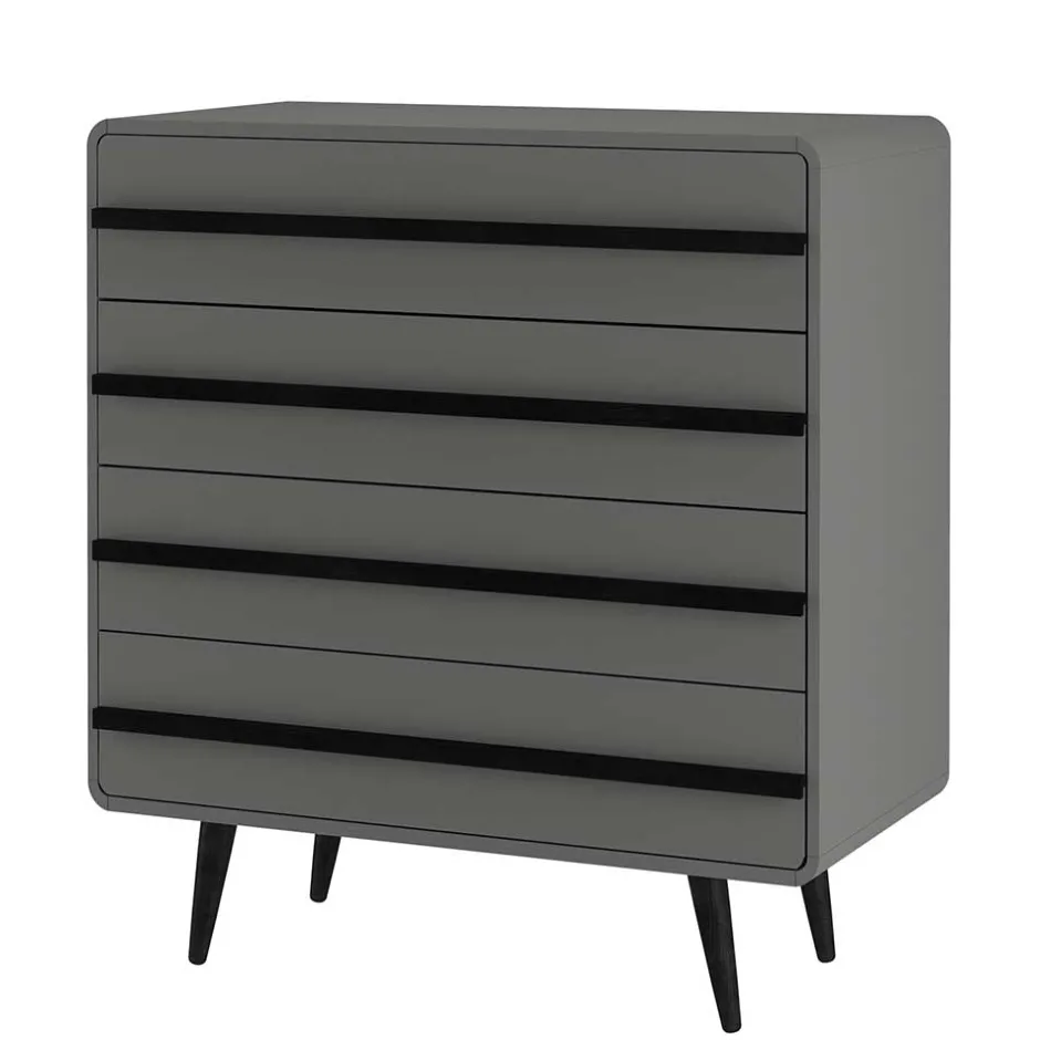 Moderne Kommode in Grau mit Schwarz - Pavias^Wohnen Discount