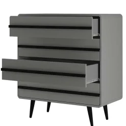 Moderne Kommode in Grau mit Schwarz - Pavias^Wohnen Discount