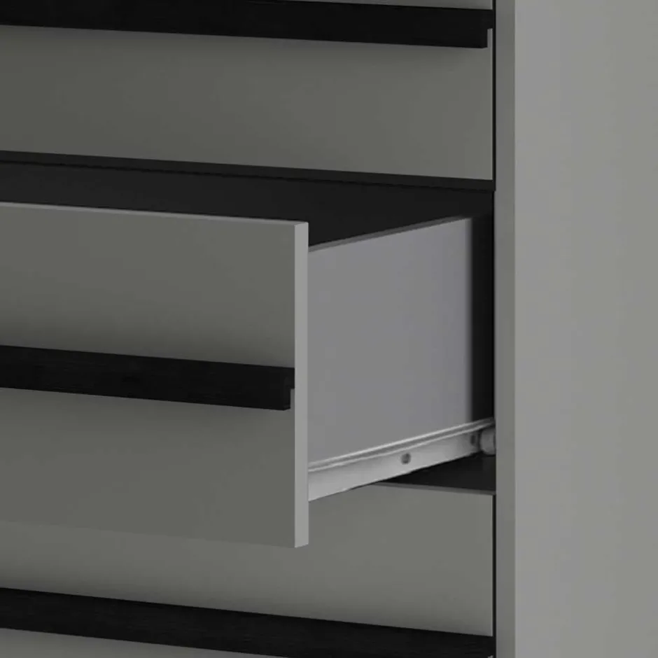 Moderne Kommode in Grau mit Schwarz - Pavias^Wohnen Discount