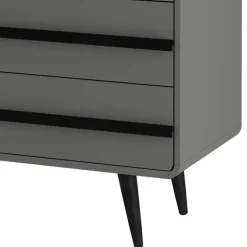 Moderne Kommode in Grau mit Schwarz - Pavias^Wohnen Discount