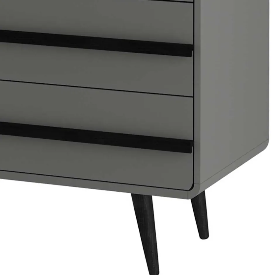 Moderne Kommode in Grau mit Schwarz - Pavias^Wohnen Discount