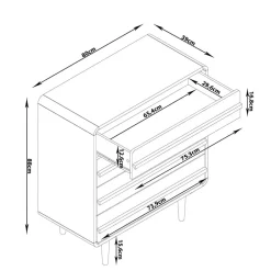 Moderne Kommode in Grau mit Schwarz - Pavias^Wohnen Discount