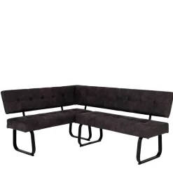 Moderne Microfaser Eckbank mit Bügelgestell - Elfetes^Wohnen Discount