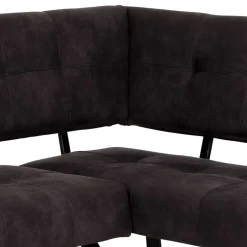 Moderne Microfaser Eckbank mit Bügelgestell - Elfetes^Wohnen Discount