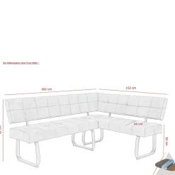 Moderne Microfaser Eckbank mit Bügelgestell - Elfetes^Wohnen Discount