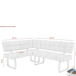 Moderne Microfaser Eckbank mit Bügelgestell - Elfetes^Wohnen Discount