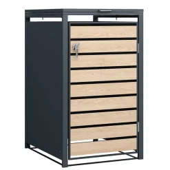 Wohnen Moderne Mülltonnenbox in Holzoptik - Ecdo