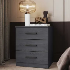 Moderne Nachtkommode in Eiche Grau - Carika^Wohnen Online