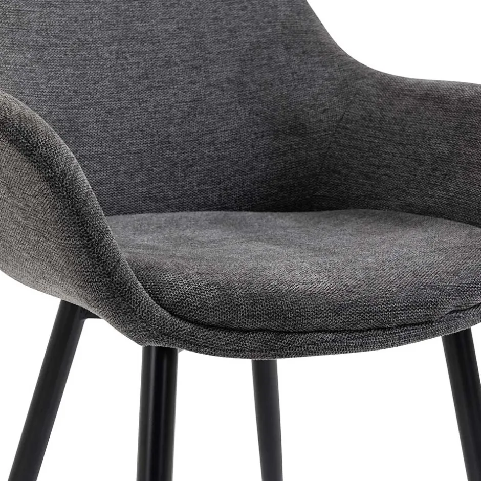 Wohnen Moderne Polsterstühle mit Armlehnen - Salottivo (2er Set)