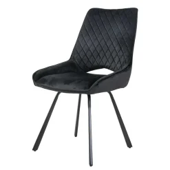 Wohnen Moderne Samtstühle in Schwarz - Celloma (2er Set)