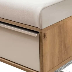 Moderne Schlafzimmerbank mit Kunstleder Beige - Crascanu^Wohnen Discount