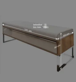 Moderne Schlafzimmerbank mit Kunstleder Beige - Crascanu^Wohnen Discount