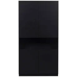 Moderne Schrankwand in Schwarz - Niwidus (fünfteilig)^Wohnen Discount