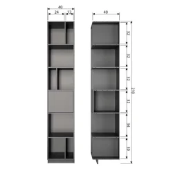 Moderne Schrankwand in Schwarz - Niwidus (fünfteilig)^Wohnen Discount