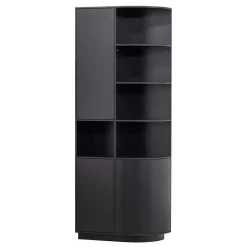 Moderne Schrankwand in Schwarz - Niwidus (fünfteilig)^Wohnen Discount