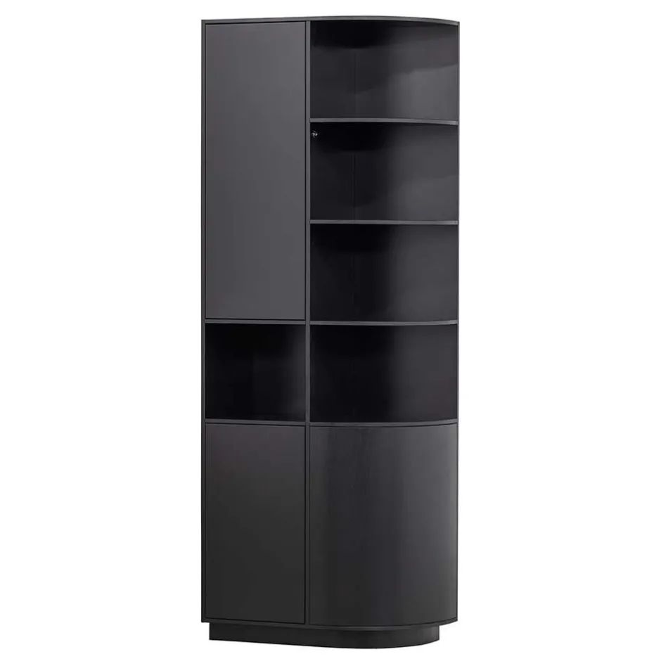 Moderne Schrankwand in Schwarz - Niwidus (fünfteilig)^Wohnen Discount