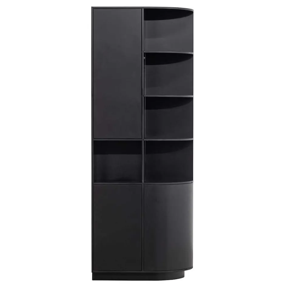 Moderne Schrankwand in Schwarz - Niwidus (fünfteilig)^Wohnen Discount