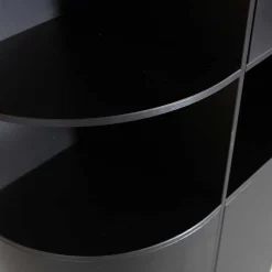 Moderne Schrankwand in Schwarz - Niwidus (fünfteilig)^Wohnen Discount