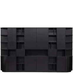Moderne Schrankwand in Schwarz - Niwidus (fünfteilig)^Wohnen Discount