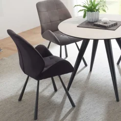 Wohnen Moderne Stühle in Grau Schwarz - Plovema (2er Set)