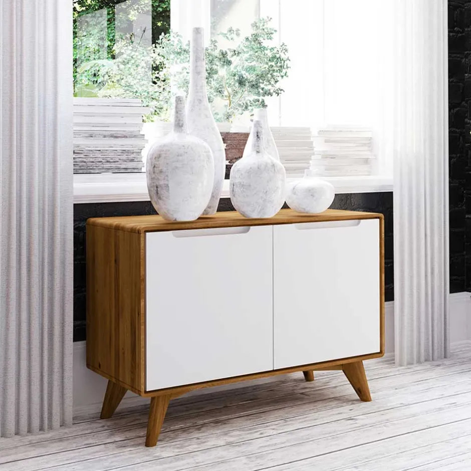 Moderne 2-türige Kommode in Weiß & Wildeiche - Diesta^Wohnen